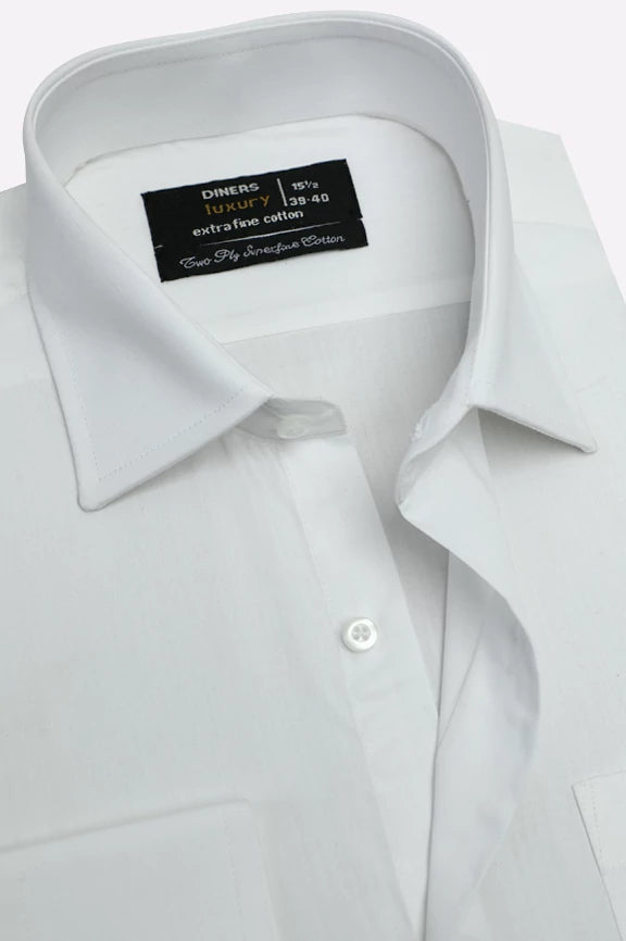 White Plain Formal Shirt - Image 2