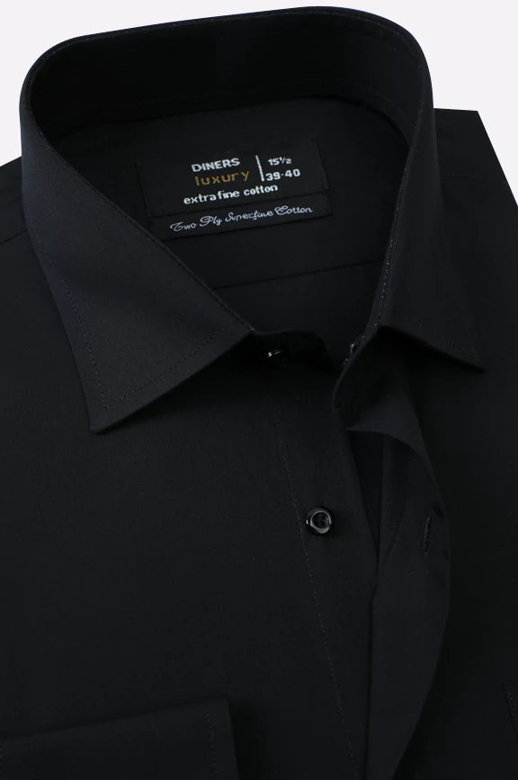 Black Plain Formal Shirt - Image 2
