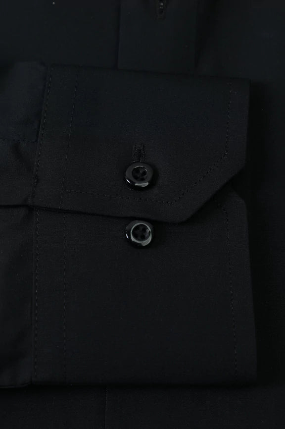 Black Plain Formal Shirt - Image 3