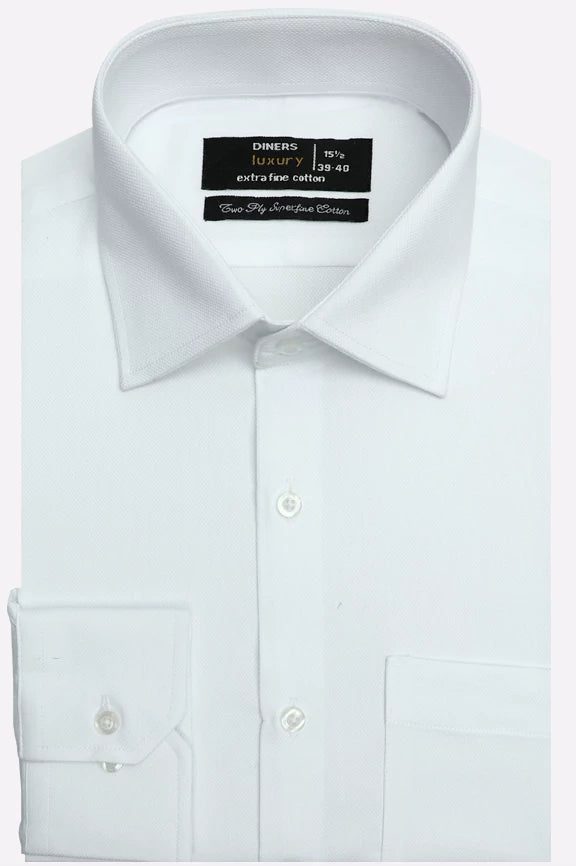 White Self Formal Shirt