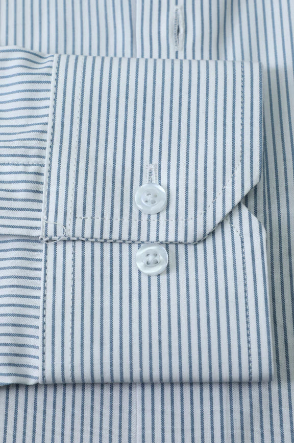 Blue Pinstripe Formal Shirt - Image 3