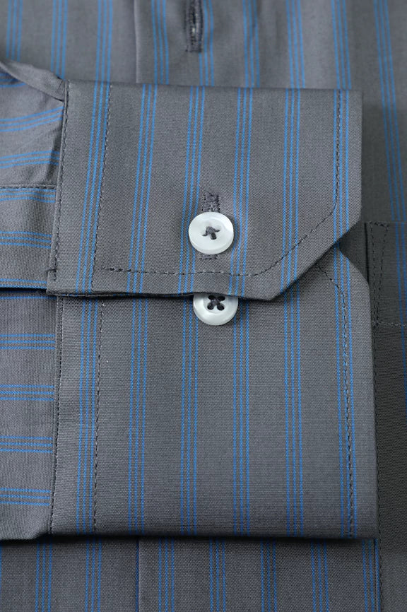 Grey Stripe Formal Shirt - Image 3