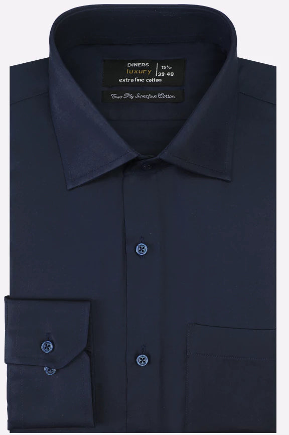 Navy Blue Plain Formal Shirt