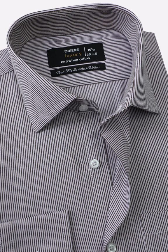 Brown Candy Stripes Formal Shirt - Image 2