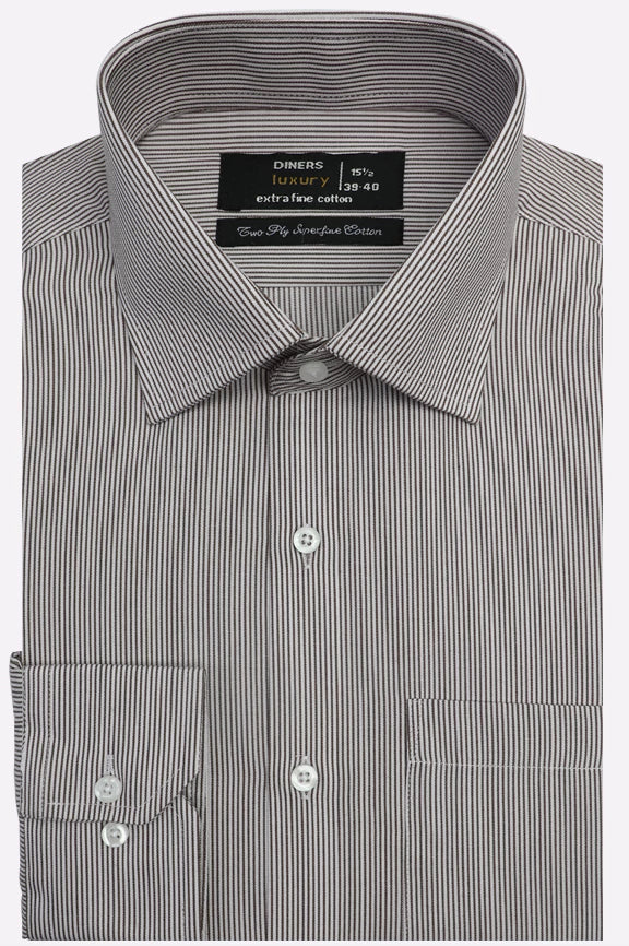 Brown Stripes Formal Shirt