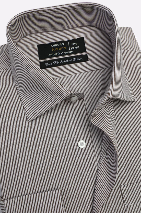 Brown Stripes Formal Shirt - Image 2