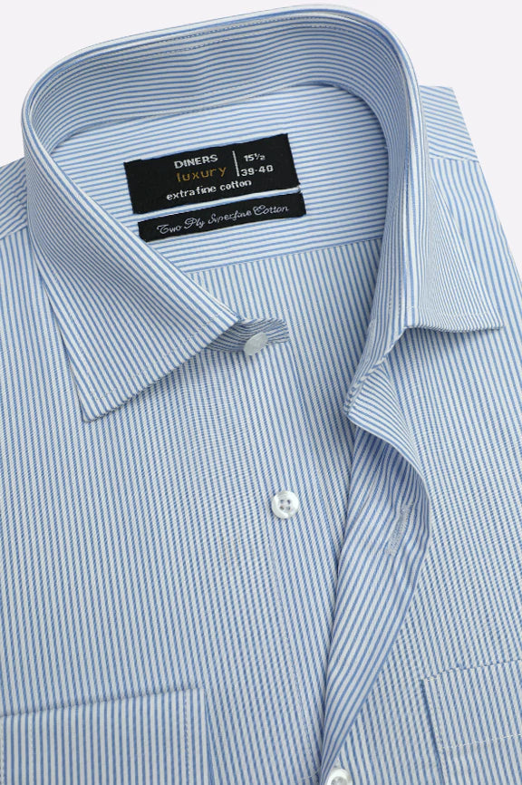 Blue Stripes Formal Shirt - Image 2