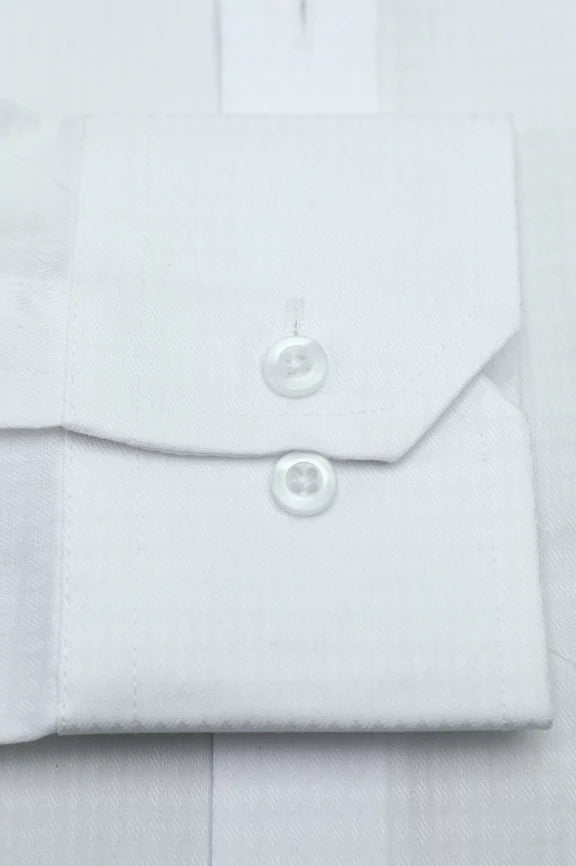 White Self Formal Shirt - Image 4