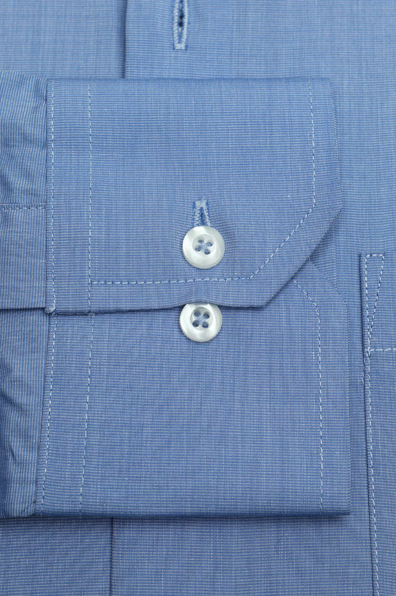 Blue Plain Formal Shirt - Image 4