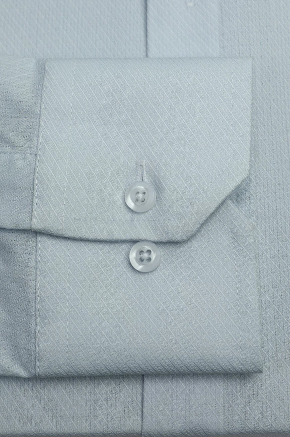 Sky Blue Self Formal Shirt - Image 4