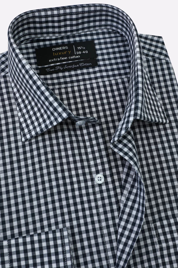 N-blue Check Formal Shirt - Image 2