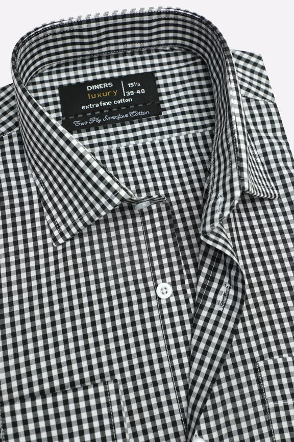 Black Check Formal Shirt - Image 2