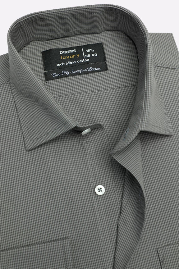 Grey Check Formal Shirt - Image 2