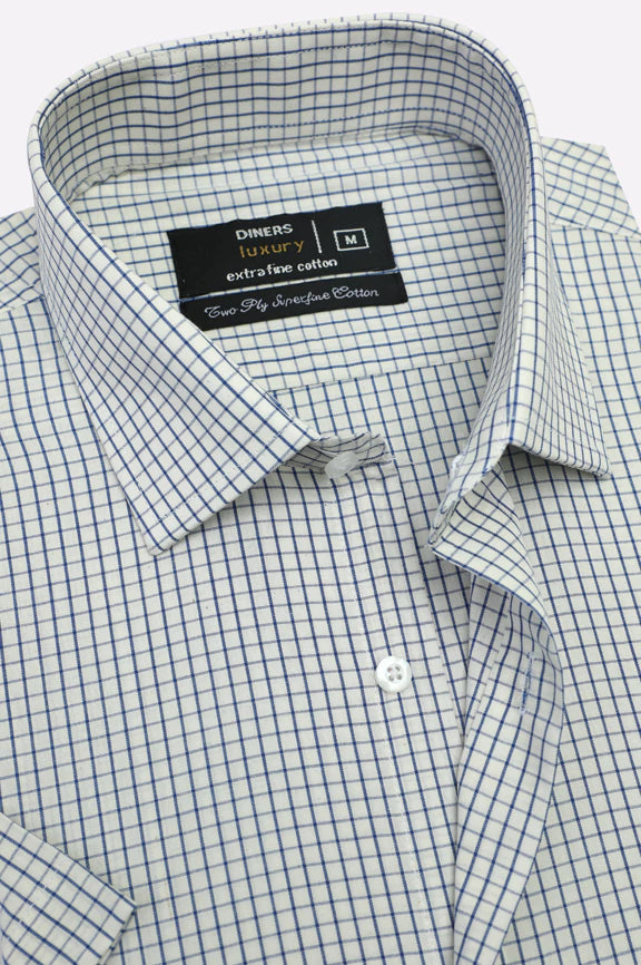 Blue Check Formal Shirt (Half Sleeves) - Image 2