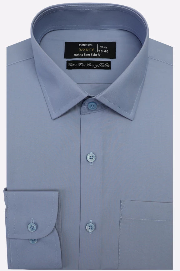 Blue Plain Formal Shirt