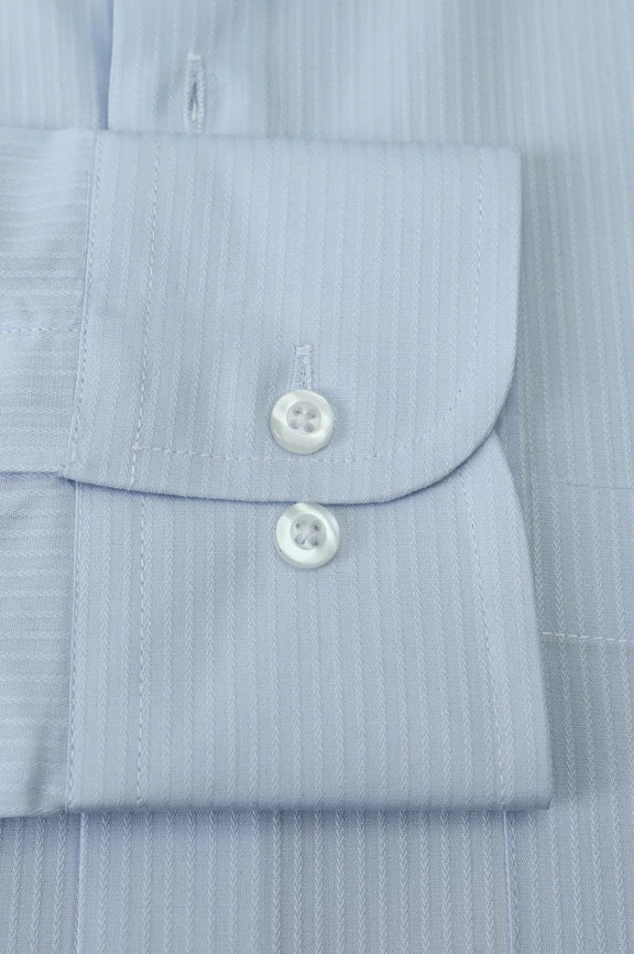 Sky Blue Self Stripes Formal Shirt - Image 4