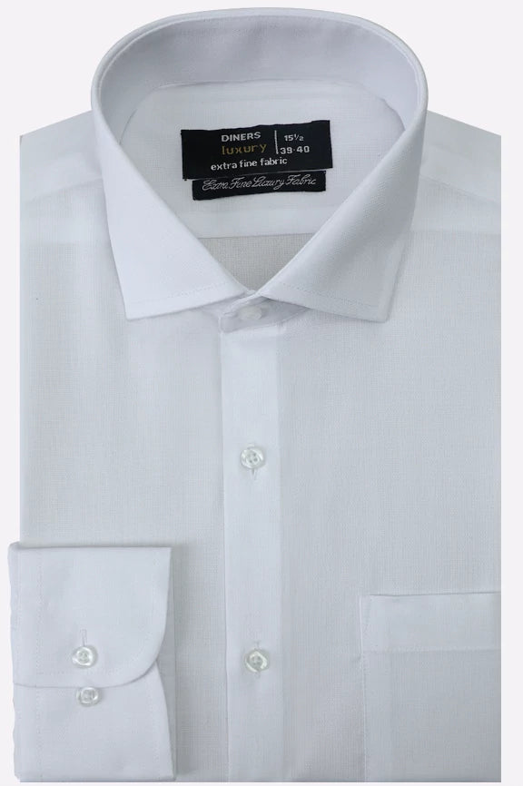 White Self Stripe formal shirt