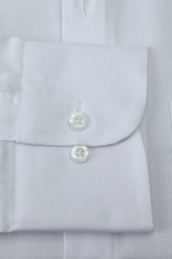 White Self Stripe formal shirt - Image 4