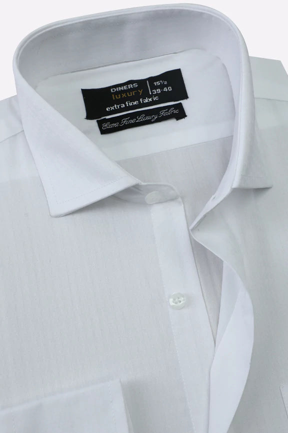 White Plain Formal Shirt - Image 2