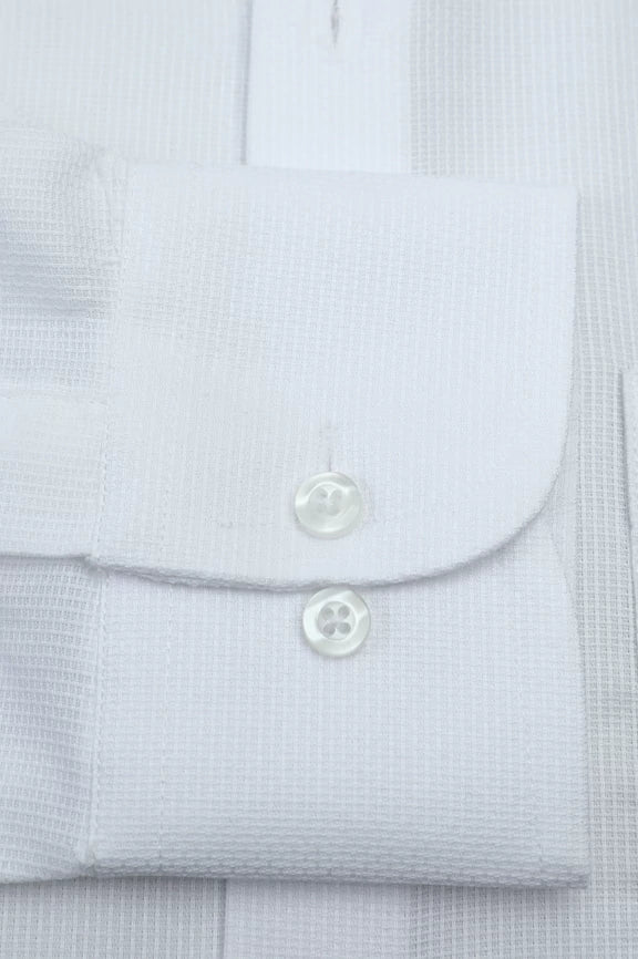 Textured White Formal Shirt - Image 4