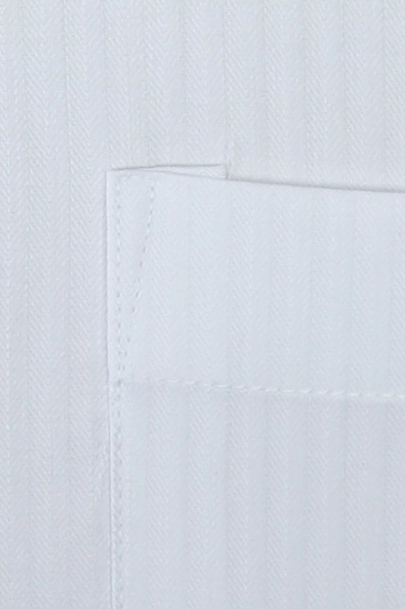White Self Stripes Formal Shirt - Image 3