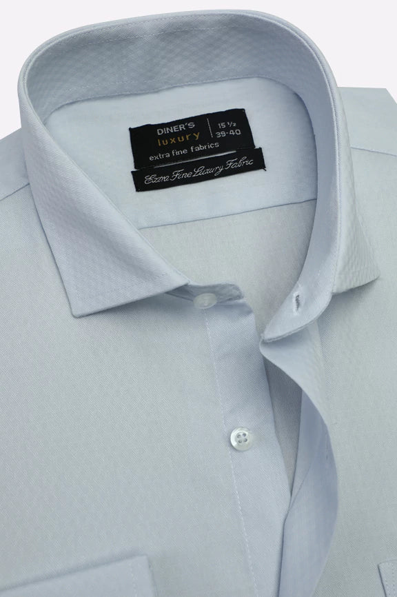 Light Blue Plain Formal Shirt - Image 2