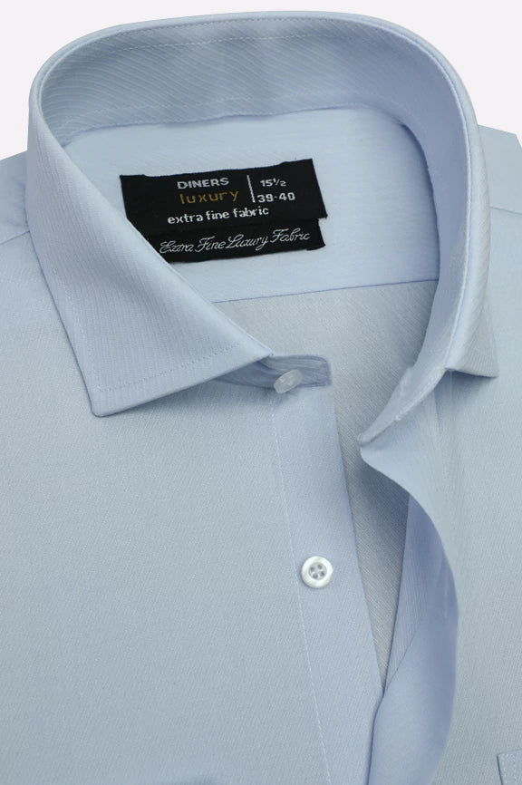 Sky-Blue Self Formal Shirt - Image 2