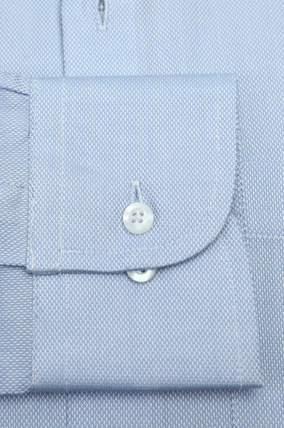 Textured Sky Blue Formal Shirt - Image 4