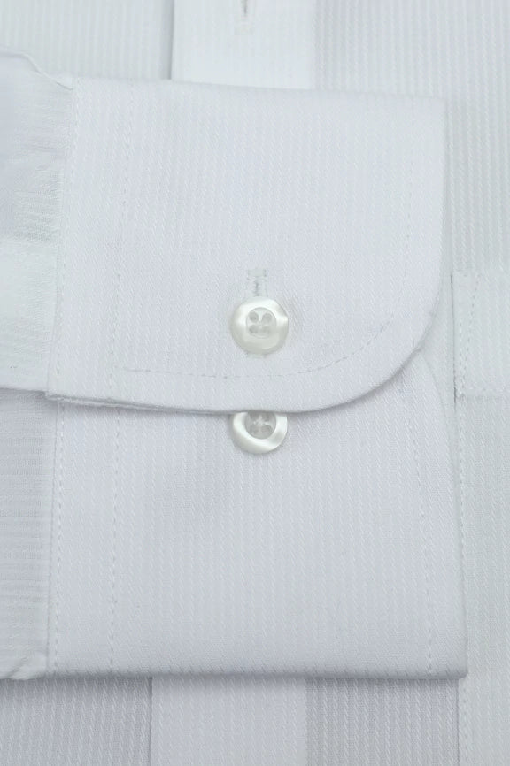 White Self Formal Shirt - Image 4