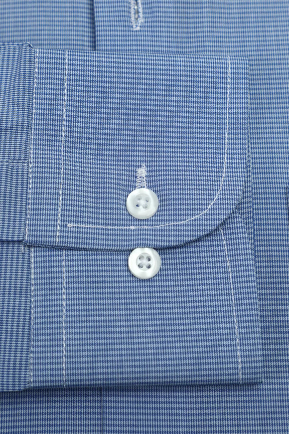 Blue Pin Check Formal Shirt - Image 4
