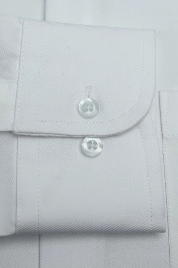 White Self Formal Shirt - Image 4