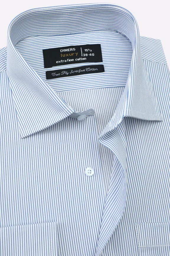 Blue Candy Stripes Formal Shirt - Image 2