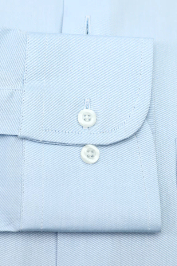 Sky Blue Twill Textured Formal Shirt - Image 3