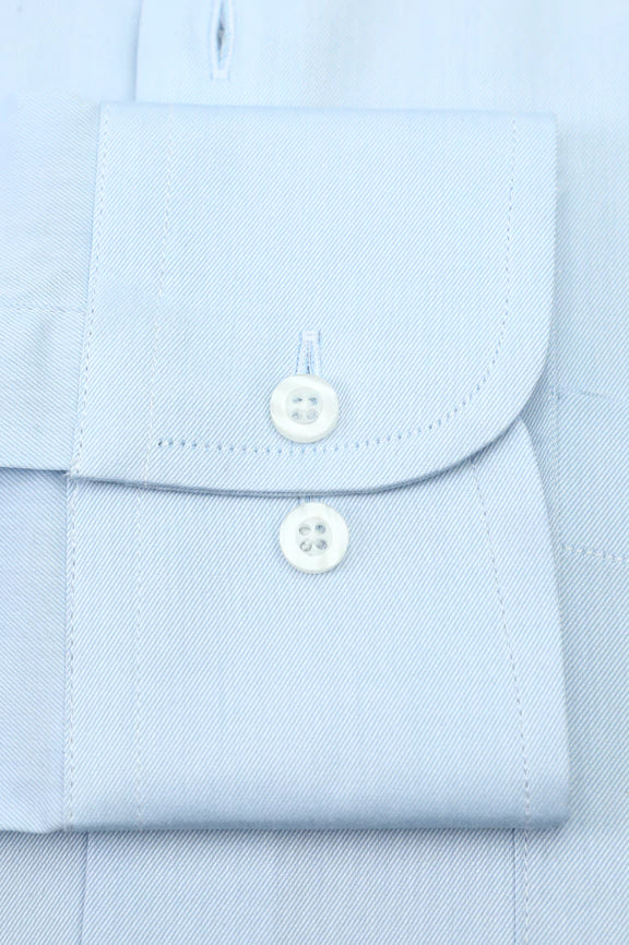 Sky Blue Twill Textured Formal Shirt - Image 3