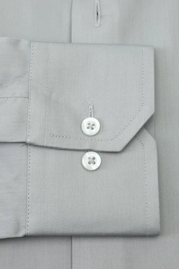 Grey Twill Textured Formal Shirt - Image 3