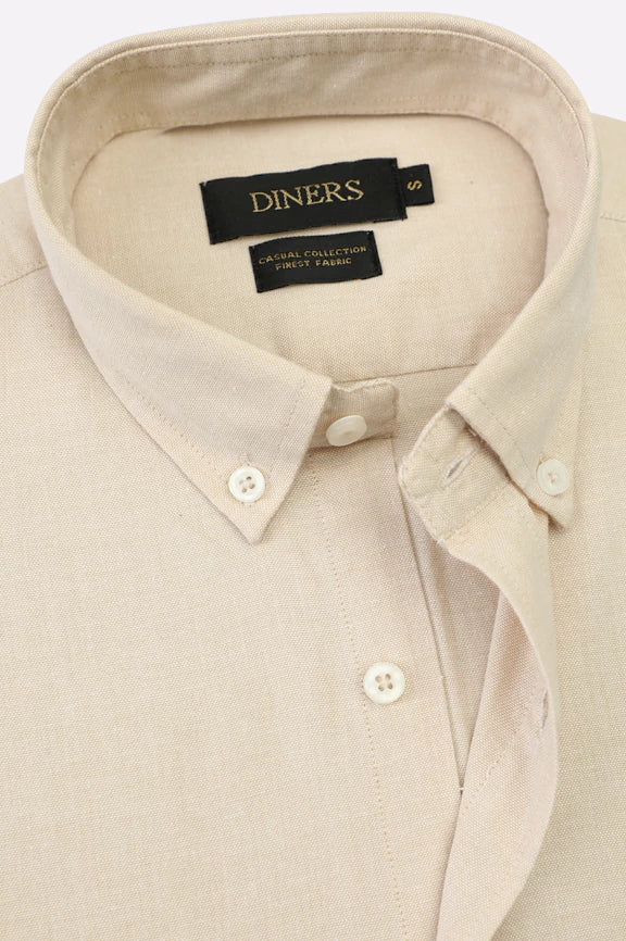 Yellow Self Textured Casual Shirt - Image 2