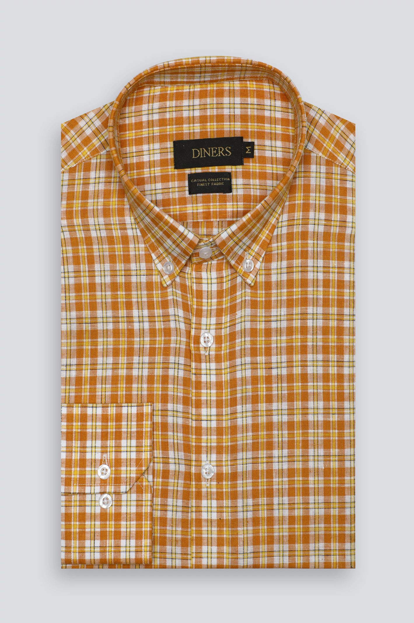 Orange Glen Plaid Check Casual Shirt