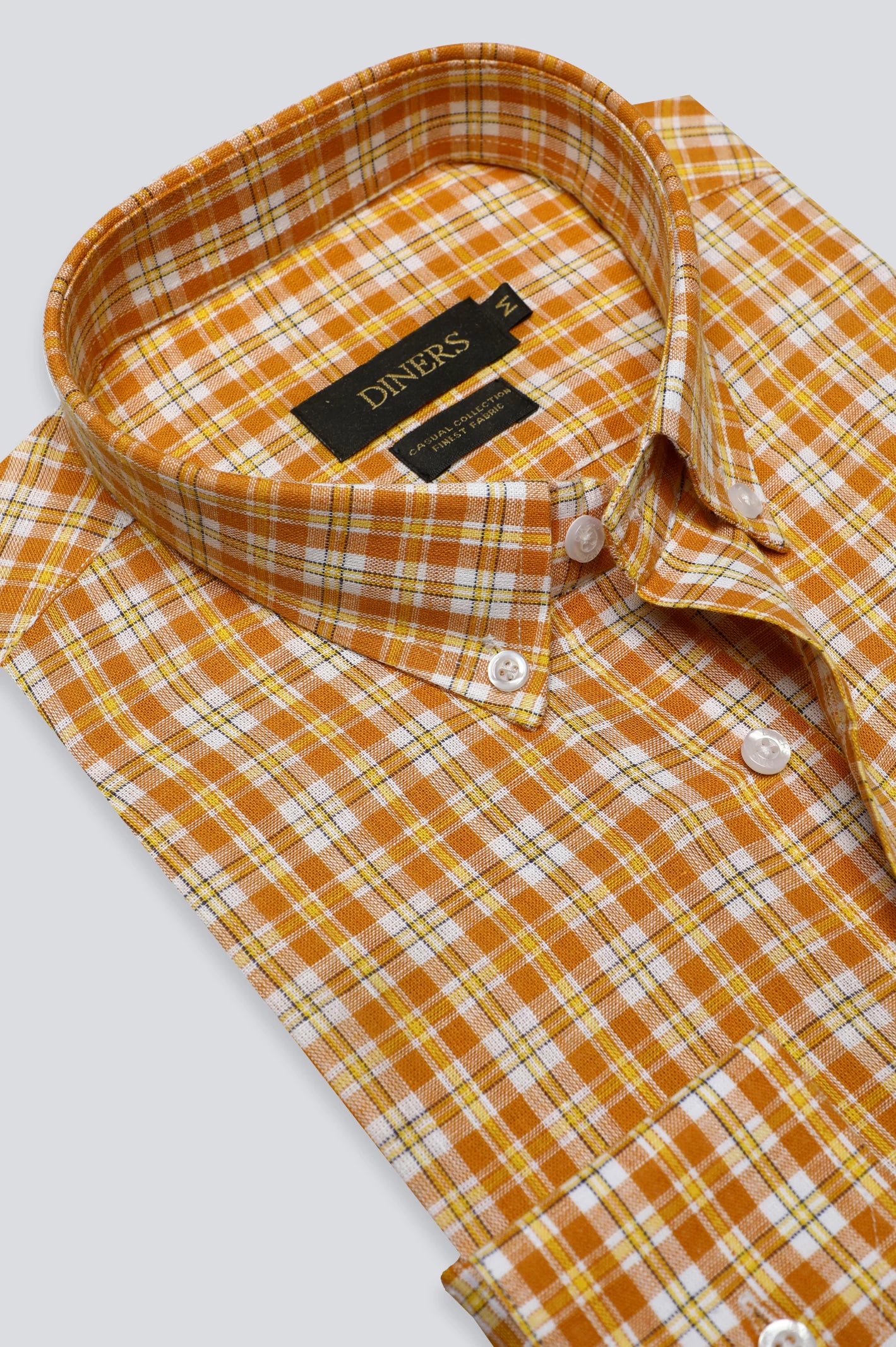 Orange Glen Plaid Check Casual Shirt - Image 2