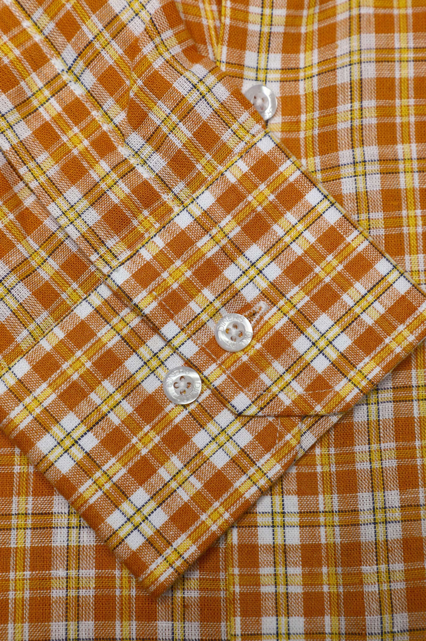 Orange Glen Plaid Check Casual Shirt - Image 3