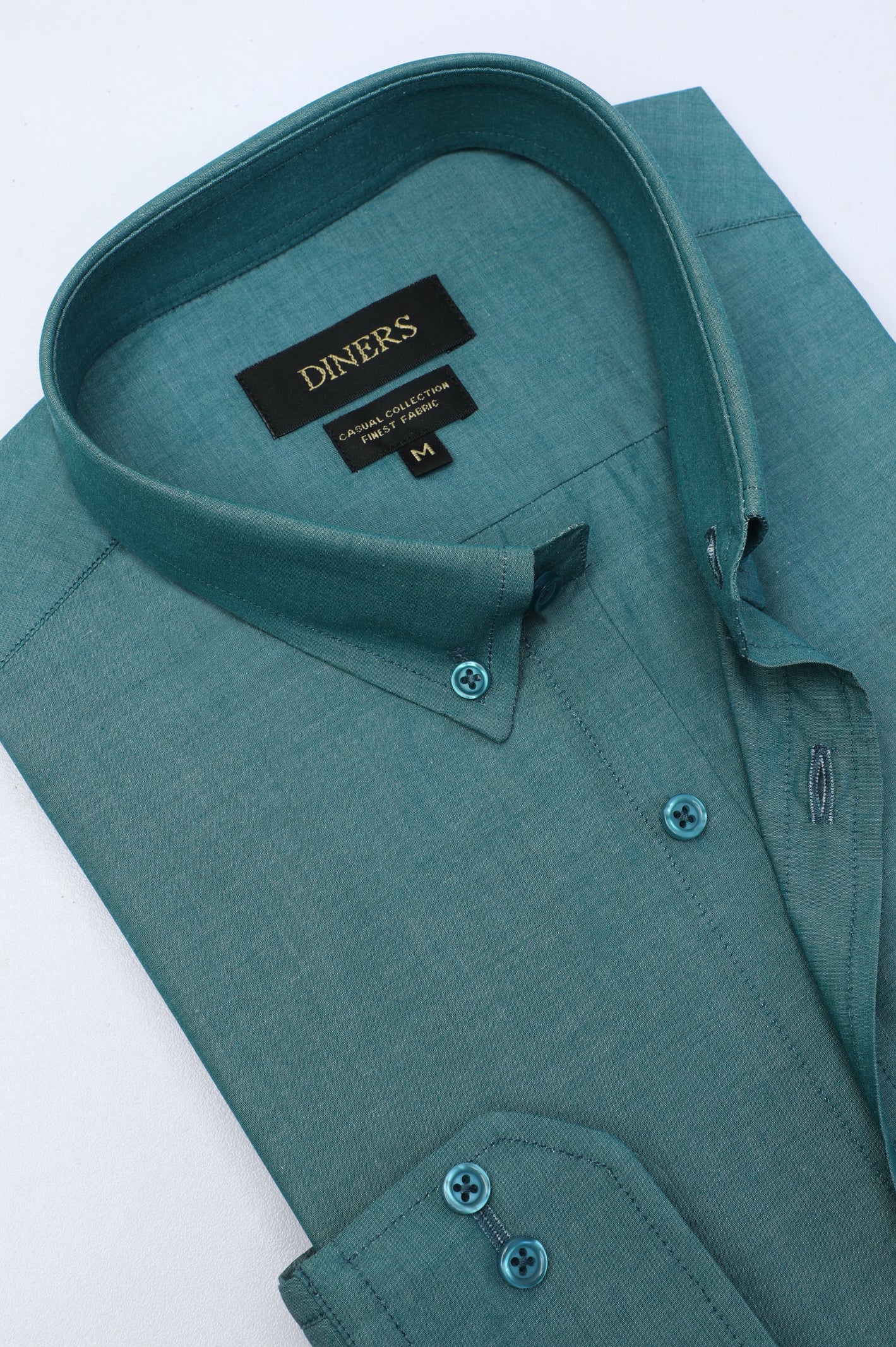 Green Self Textured Casual Shirt - Image 2