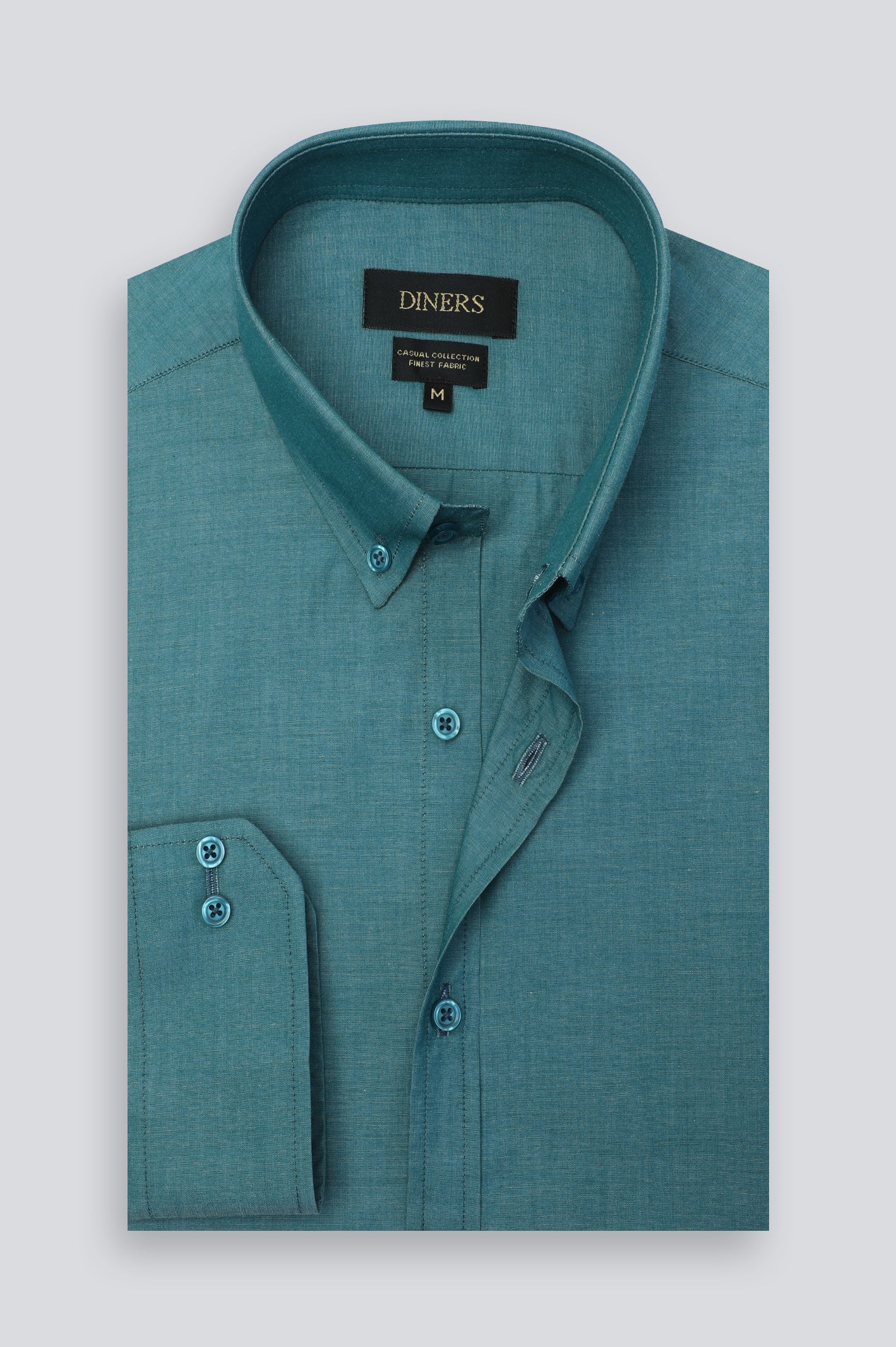 Green Self Textured Casual Shirt - Image 4