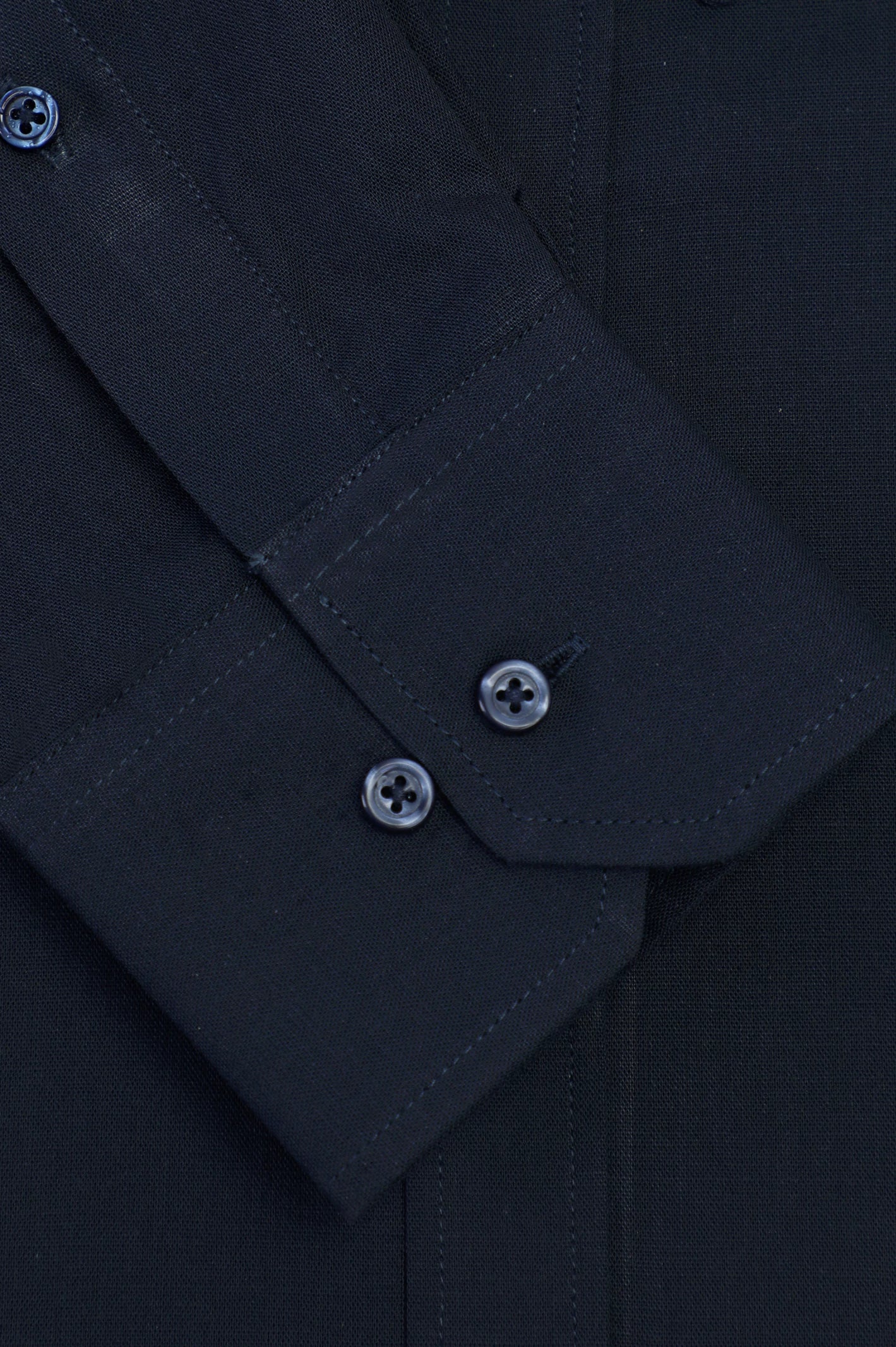 Navy Blue Plain Casual Shirt - Image 3