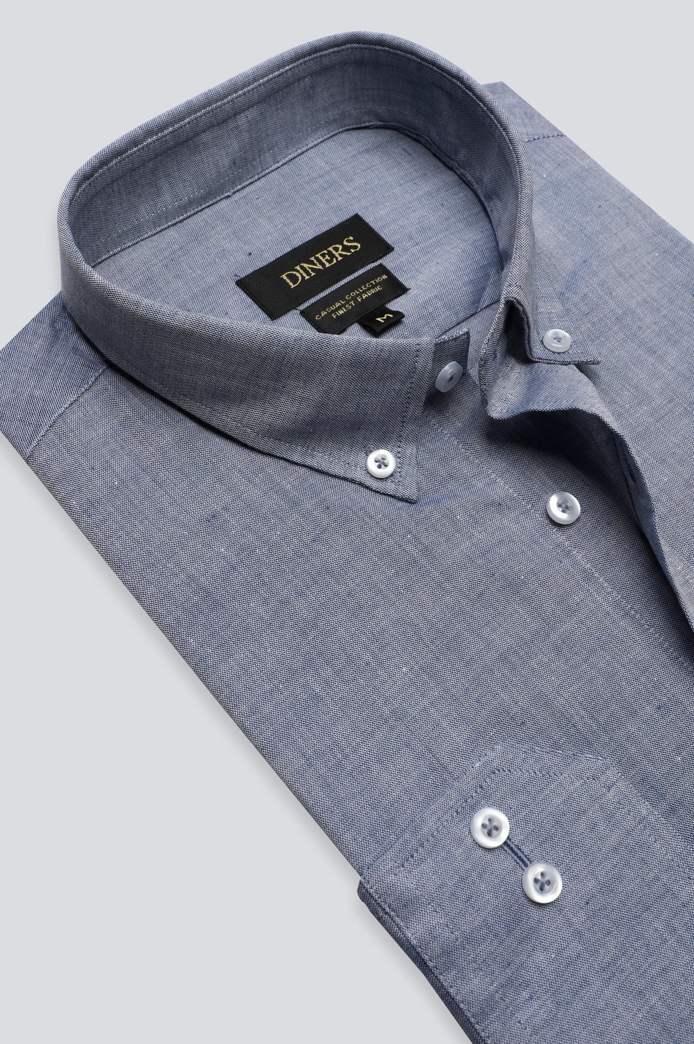 Blue Textured Casual Shirt - Image 2