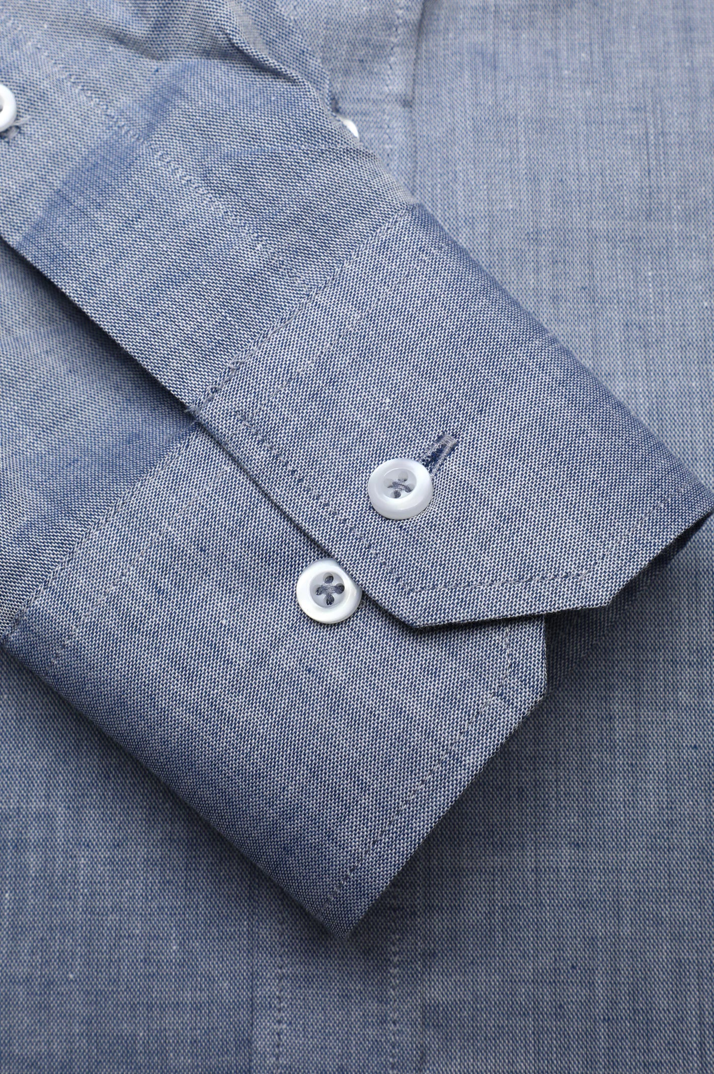Blue Textured Casual Shirt - Image 3