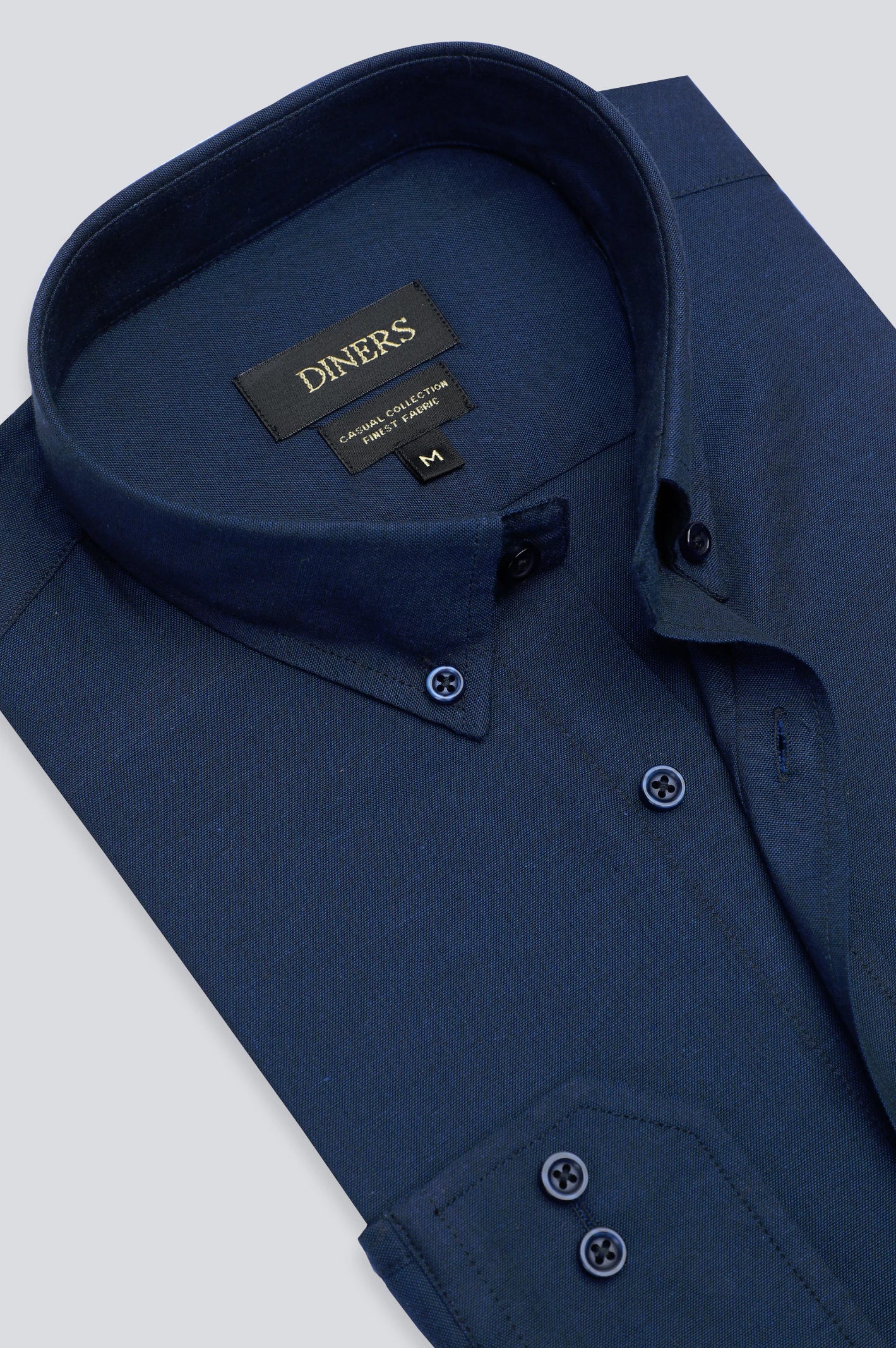Navy Blue Oxford Casual Shirt - Image 2