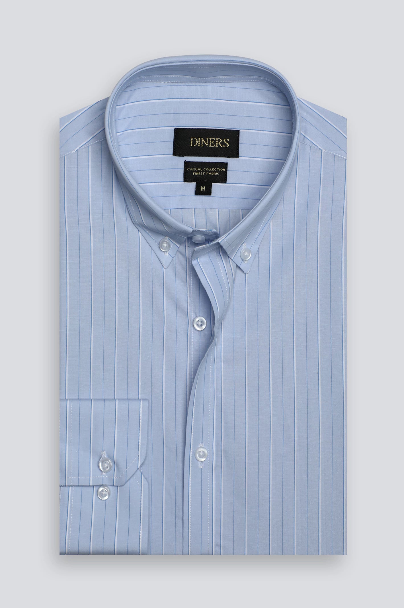 Light Blue Stripe Casual Shirt - Image 4