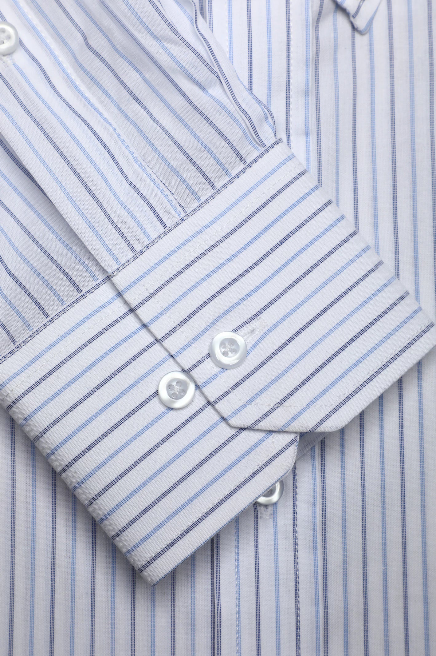 Blue Pinstripe Casual Shirt - Image 3