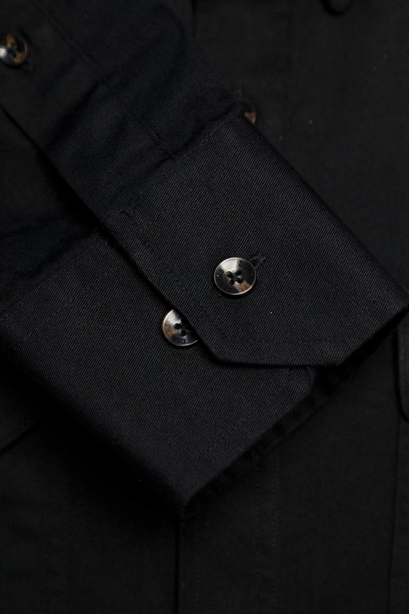 Black Twill Textured Casual Shirt - Image 3