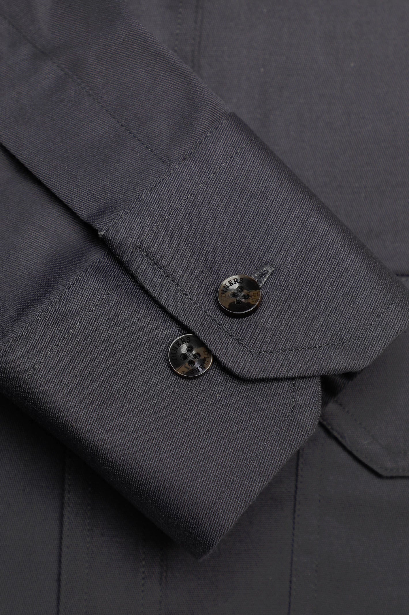 Dark Grey Plain Casual Shirt - Image 3