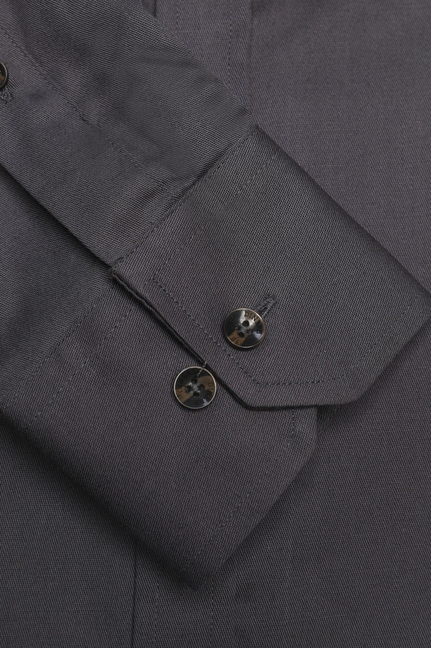 Dark Grey Plain Casual Shirt - Image 3